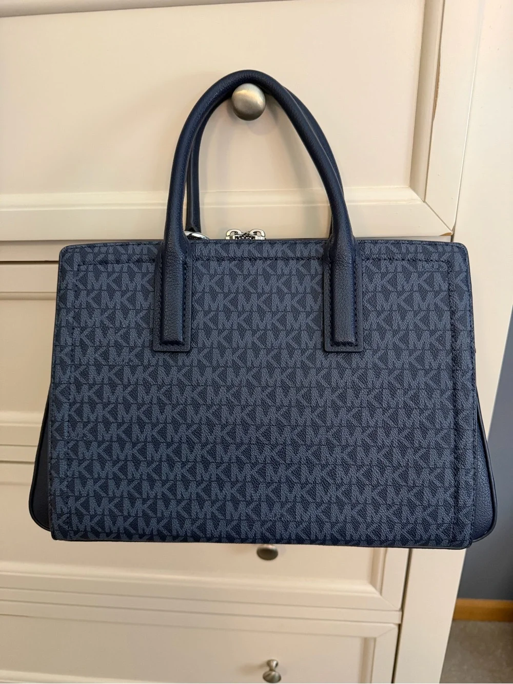 Michael Kors Laila Medium Signature Satchel with Crossbody Strap